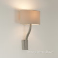 Made in China steel cordless wall lamp with brown fabric lampshade for used hotel furniture for sale CE UL SASO